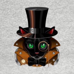 Steampunk Cat vintage retro surreal portrait T-Shirt